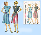 1940s Vintage Simplicity Sewing Pattern 1738 Uncut MIsses Keyhole Dress Size 29 B