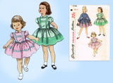1950s Vintage Simplicity Sewing Pattern 1744 Sweet Toddler Girls Dress Size 4