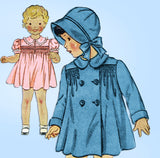 Simplicity 1839: 1930s Toddler Girl Smocked Dress Coat Vintage Sewing Pattern - Vintage4me2