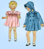 Simplicity 1839: 1930s Toddler Girl Smocked Dress Coat Vintage Sewing Pattern - Vintage4me2
