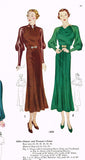 Simplicity 1850: 1930s Rare Misses Dinner Dress Sz 38 B Vintage Sewing Pattern