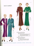 Simplicity 1850: 1930s Rare Misses Dinner Dress Sz 38 B Vintage Sewing Pattern
