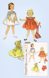 Simplicity 1865: 1950s Uncut Baby Girls Dress Bonnet Sz 1 Vintage Sewing Pattern