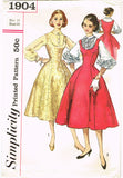 1950s Vintage Simplicity Sewing Pattern 1904 Uncut Misses Dress or Jumper Size 38 B