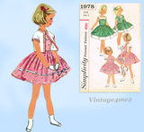 Simplicity 1978: 1950s Sweet Toddler Girls Dress Size 2 Vintage Sewing Pattern