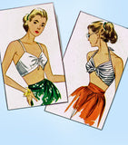 1940s Vintage Simplicity Pattern 2026 Misses Set of Bra & Halter Tops MED - Vintage4me2