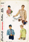 1940s Vintage Simplicity Sewing Pattern 2049 Classic Little Boys Shirt Size 8