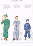 1930s Vintage Simplicity Sewing Pattern 2138 Cute Toddler Boys Snow Suit Size 2 - Vintage4me2