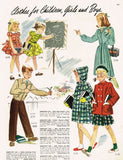 1940s Vintage Simplicity Sewing Pattern 2145 Cute Girls Hooded Coat Size 8