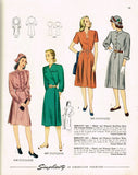 1940s Vintage Simplicity Sewing Pattern 2159 Charming Misses Shirtwaist Dress 14 - Vintage4me2
