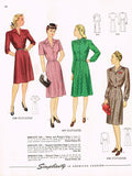 1940s Vintage Simplicity Sewing Pattern 2160 Misses Shirtwaist Dress Sz 32 Bust - Vintage4me2