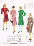 1940s Vintage Simplicity Sewing Pattern 2160 Misses Shirtwaist Dress Sz 34 Bust - Vintage4me2