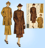 Simplicity 2214: 1930s Misses Suit w Swagger Coat Sz 30 B Vintage Sewing Pattern - Vintage4me2