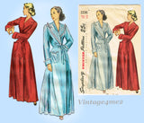 Simplicity 2236: 1940s Misses Floor Length Housecoat 36B Vintage Sewing Pattern