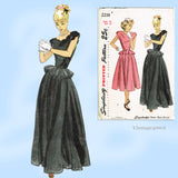 Simplicity 2238: 1940s Misses Peplum Sweetheart Gown 32 B Vintage Sewing Pattern