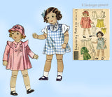 Simplicity 2243: 1930s Rare 24in Film Star Doll Clothes Vintage Sewing Pattern