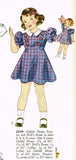 1930s Vintage Simplicity Sewing Pattern 2249 Toddler Girls Dress w Matching Doll