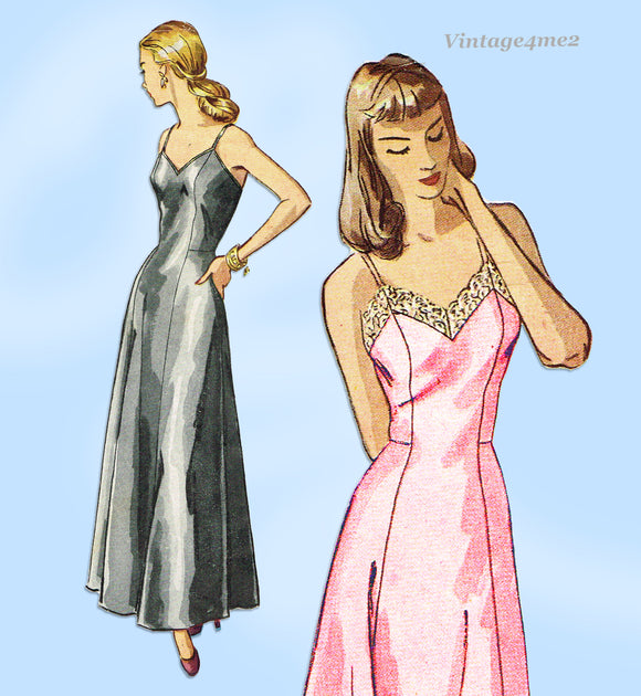 Simplicity 2253: 1940s Simple Misses Slip Size 35 Bust Vintage Sewing Pattern