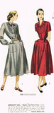 1940s Vintage Simplicity Sewing Pattern 2285 Uncut Misses Tucked Dress Size 34 B