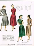 1940s Vintage Simplicity Sewing Pattern 2285 Uncut Misses Tucked Dress Size 34 B