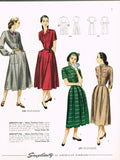 1940s Vintage Simplicity Sewing Pattern 2285 Uncut Misses Tucked Dress Size 34 B