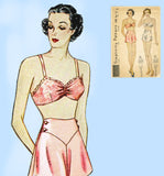 Simplicity 2288: 1930s Misses Bra & Panties Size 38 Bust Vintage Sewing Pattern