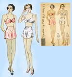Simplicity 2288: 1930s Misses Bra & Panties Size 38 Bust Vintage Sewing Pattern