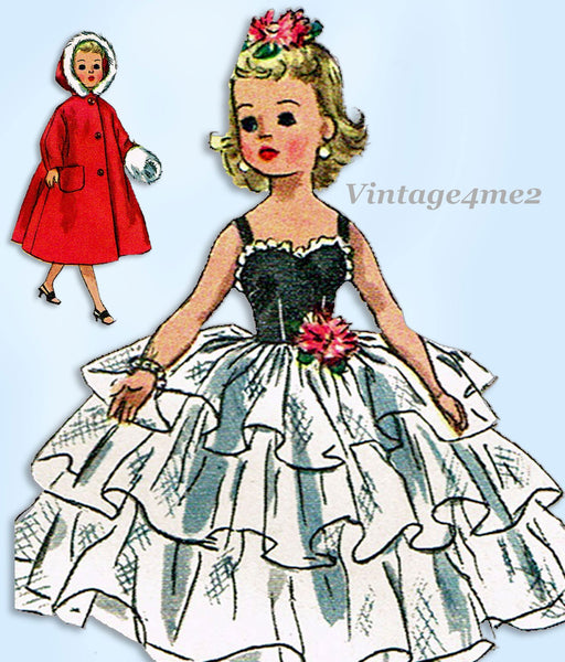1950s Vintage Simplicity Sewing Pattern 2293 14" High Heel Doll Clothes
