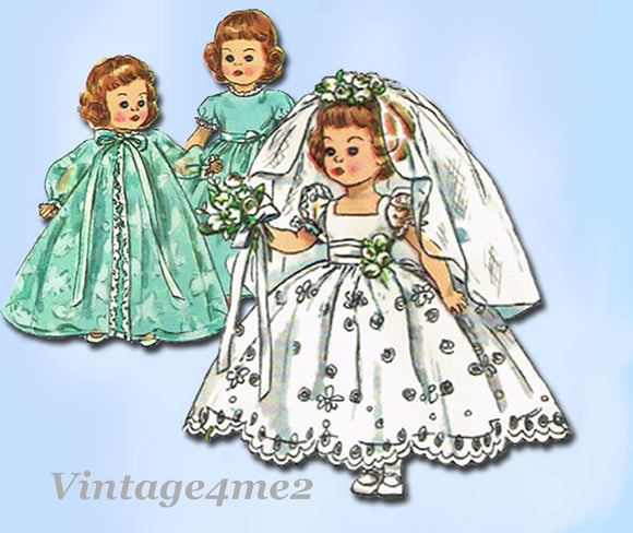 1950s Vintage Simplicity Sewing Pattern 2294 Uncut 10 1/2 Inch Toddler Doll Clothes