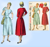 Simplicity 2328: 1940s Easy Misses Street Dress Sz 34 B Vintage Sewing Pattern