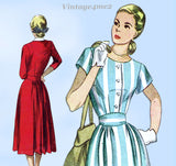 Simplicity 2328: 1940s Easy Misses Street Dress Sz 34 B Vintage Sewing Pattern