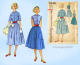 Simplicity 2348: 1950s Uncut Misses Skirt & Blouse Sz 33 B Vintage Sewing Pattern