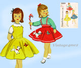 Simplicity 2359: 1950s Toddler Girls Poodle Skirt Size 1 Vintage Sewing Pattern
