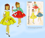 Simplicity 2359: 1950s Toddler Girls Poodle Skirt Size 1 Vintage Sewing Pattern