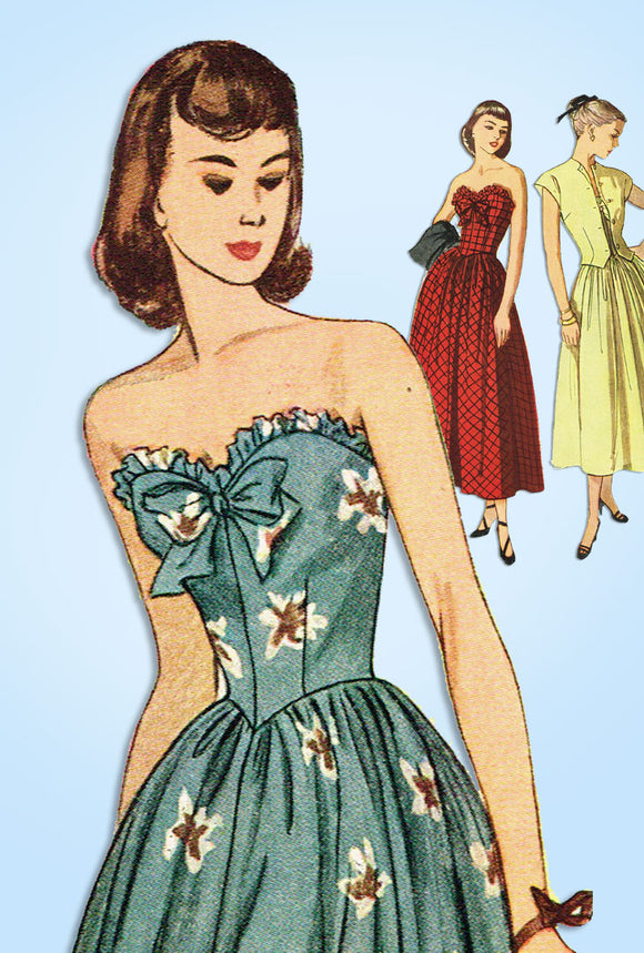 1940s Vintage Simplicity Sewing Pattern 2395 Misses Strapless Gown 30B – Vintage4me2 1940s Vintage Simplicity Sewing Pattern 2395 Misses Strapless Gown 30B – Vintage4me2