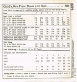 1950s Vintage Simplicity Sewing Pattern 2398 Toddler Girls Dress & Coat Size 5