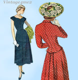 Simplicity 2402: 1940s Stylish Misses Dress & Jacket 30B Vintage Sewing Pattern