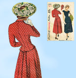 Simplicity 2402: 1940s Stylish Misses Dress & Jacket 30B Vintage Sewing Pattern