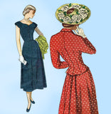 Simplicity 2402: 1940s Stylish Misses Dress & Jacket 30B Vintage Sewing Pattern