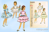 1950s Vintage Simplicity Sewing Pattern 2403 Cute Toddler Girls Party Dress Sz 6