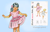 Simplicity 2418: 1940s Cute Uncut Toddler Girls Dress Sz 6 Vintage Sewing Pattern