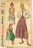 Simplicity 2524: 1940s Cute Misses Playsuit & Skirt 34 B Vintage Sewing Pattern