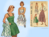 Simplicity 2524: 1940s Cute Misses Playsuit & Skirt 34 B Vintage Sewing Pattern