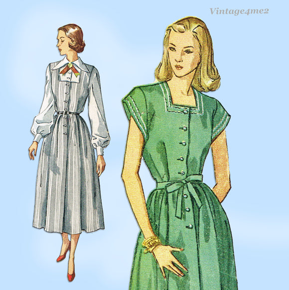 1940s Vintage Simplicity Sewing Pattern 2459 Misses Maternity Dress Sz 32 Bust