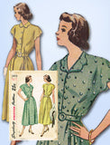 1940s Vintage Simplicity Sewing Pattern 2473 Misses Scalloped Dress Sz 36 B