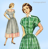 Simplicity 2481: 1940s Charming Misses Day Dress Sz 34 B Vintage Sewing Pattern