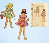 1940s Vintage Simplicity Sewing Pattern 2491 Toddler Girls 2 Pc Play Suit Size 4