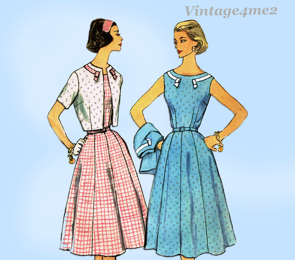 Simplicity 2502: 1950s Uncut Misses Dress & Bolero Sz 38B Vintage Sewing Pattern