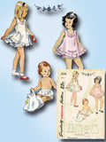1940s Vintage Simplicity Sewing Pattern 2558 Toddler Girls Embroidered Slip Sz 3