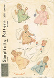 Simplicity 2618: 1930s Rare & Sweet Infant Layette Set Vintage Sewing Pattern
